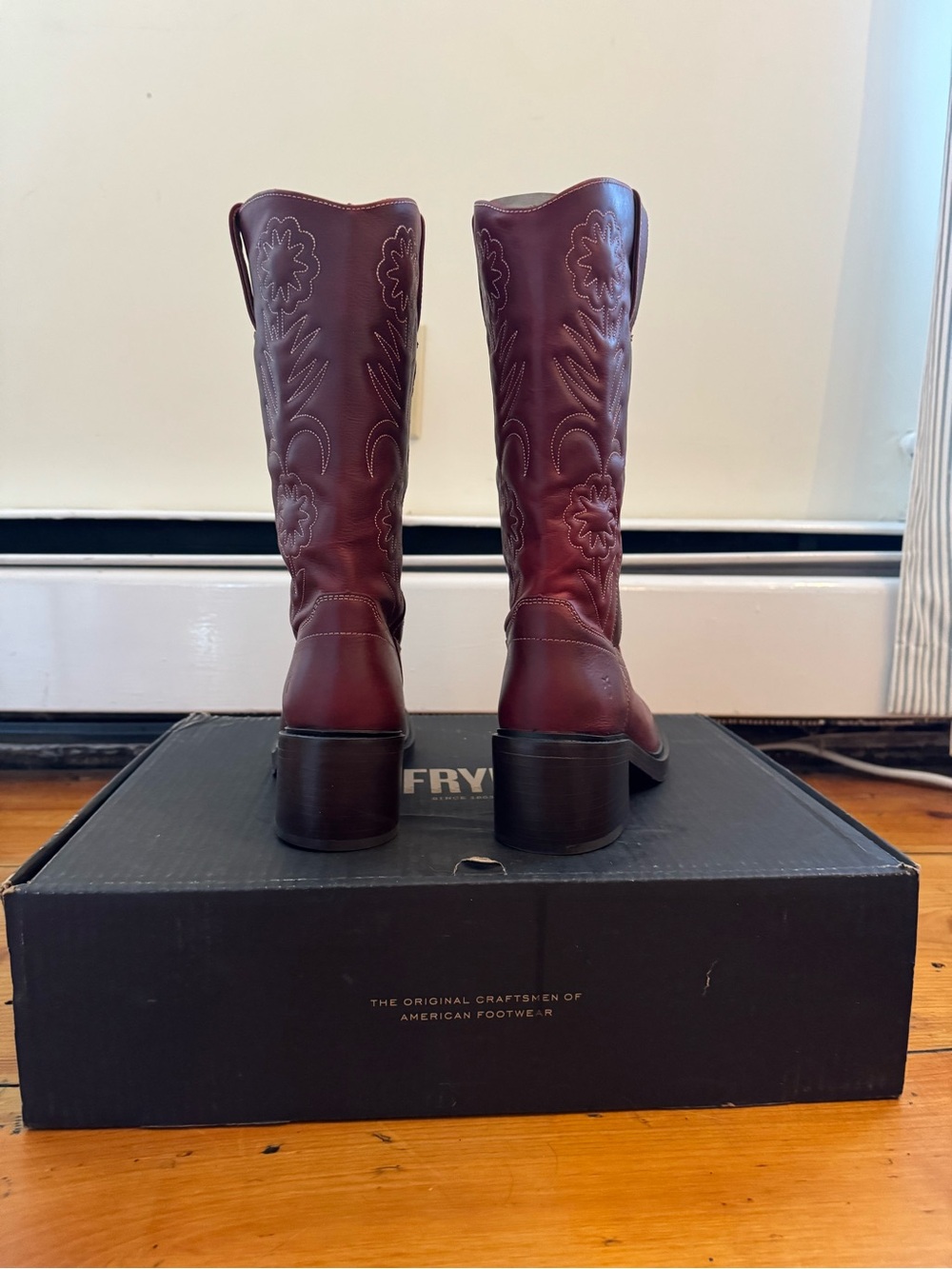 Frye For FP Kate Deco Stitch Boots in Merlot - Picture 6 of 8